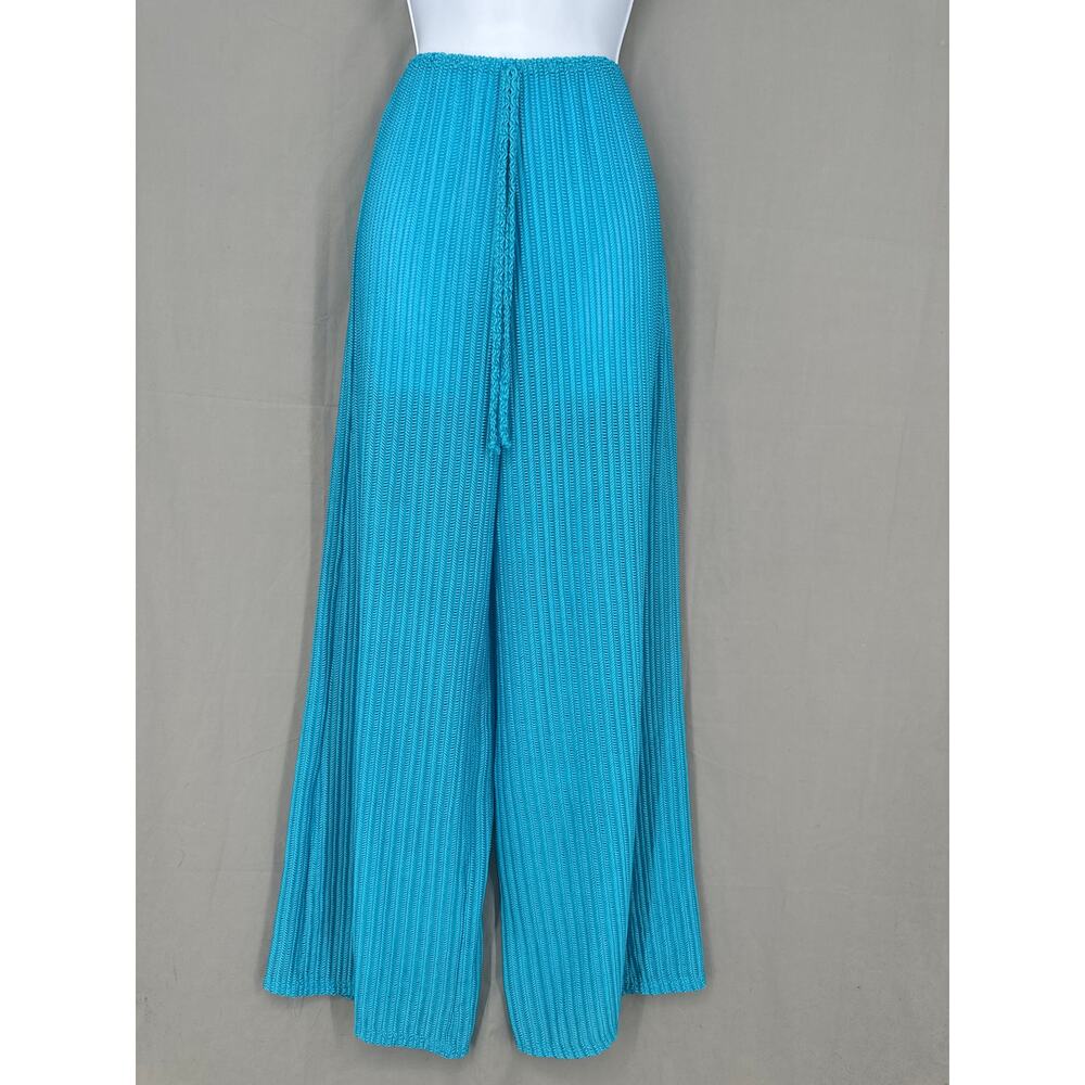Jordan Taylor Swim Cover Up Pants Womens Small Blue Turquoise Sheer Crochet